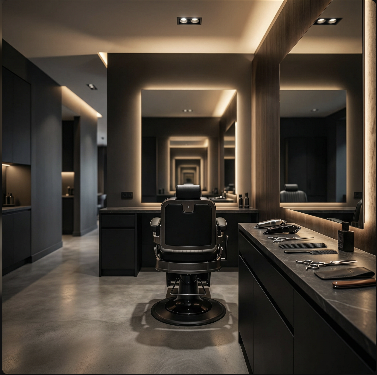 Ossy Kapsalon interieur - Moderne barbershop in Amsterdam Osdorp met professionele kapperstoelen